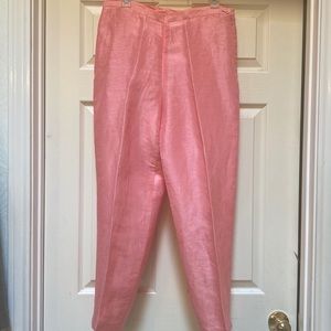 Linen silk blend pink trousers